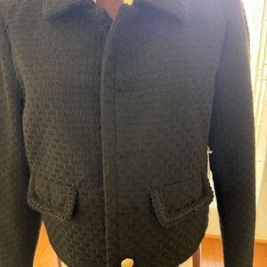 NWT Dolce Cabo Black Tweed Blazer Jacket Classic Modern Size Medium M